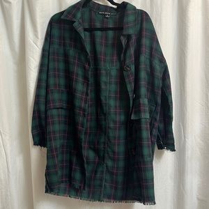 Oversized flannel cardigan, size Small